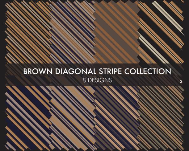 illustrations, cliparts, dessins animés et icônes de collection de motifs sans couture brown diagonal stripes - silhouette nobody cream coloured colored background