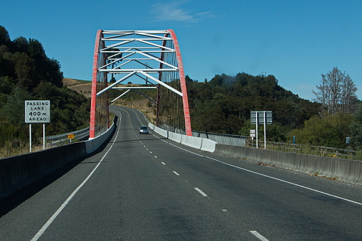 Road bridge over Waikato River,Waikato Region on North Island of New Zealand