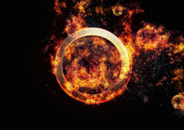 istock 3D illustration of a burning metal ring 1269080445