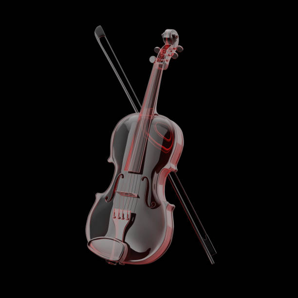 istock Classical  Violin of Glass with Bow. 3d Rendering 1269083401