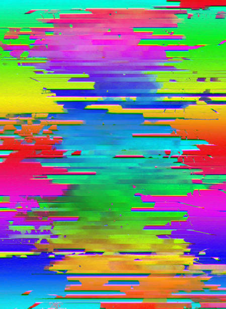 istock Abstract scanned digital pixel noise glitch background. Rainbow colored 1269095452