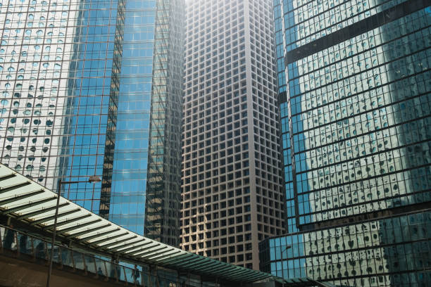 istock office buildings in business district, corporate building facade 1269095551