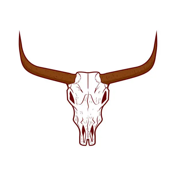 Vector illustration of Bull skull icon. Buffalo head vector