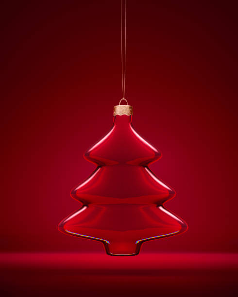 Christmas tree made from defocused Christmas balls on white background.
