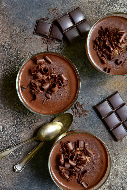 istock Delicious chocolate mousse or pannacota. 1269099381