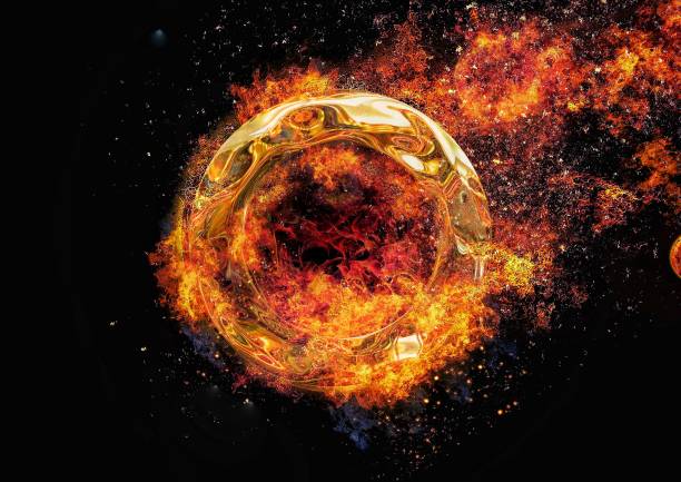 istock 3D illustration of a burning metal ring 1269099754