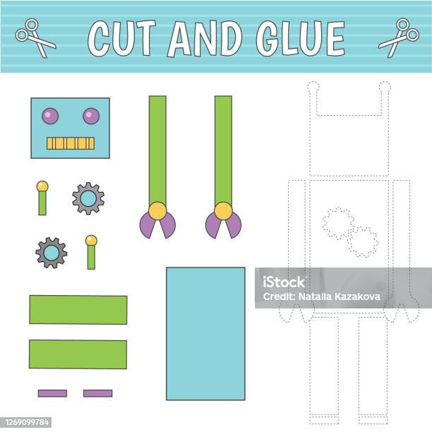 Cut And Glue Stock Illustration - Download Image Now - Activity