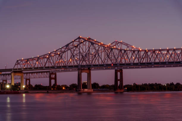 istock Illuminated bridge in New Orleans 1269102692