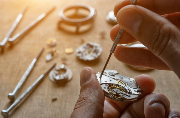 istock Mechanical watch repair, watchmaker's workshop 1269107412