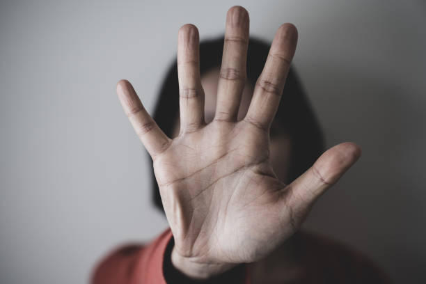 istock Young woman showing her denial with NO on her hand 1269107724