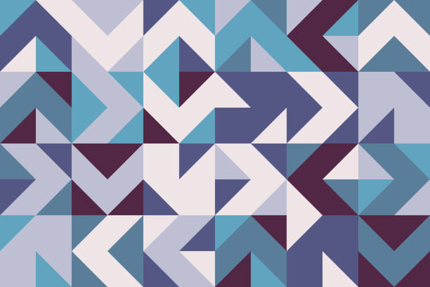 Abstract Vector Pattern Design Elements Geometric artwork design with simple shapes and figures. Abstract pattern graphics with geometrical forms and elements. Perfect for web banner, business presentation, branding package, fabric print. arrow texture stock illustrations