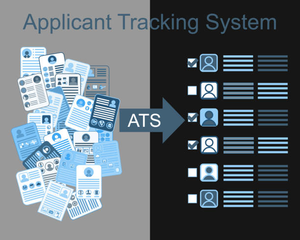 jak działa system śledzenia kandydatów (ats) - ats stock illustrations