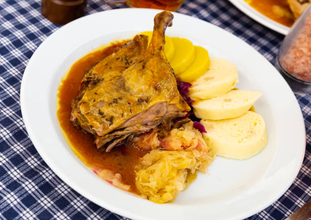 istock Tasty roasted duck leg 1269116769