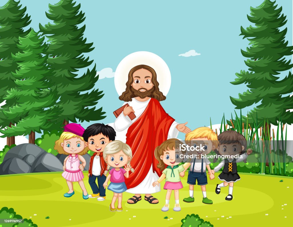 Chúa Giêsu Với Trẻ Em Trong Công Viên Hình Minh Họa Sẵn Có - Tải Xuống Hình  Ảnh Ngay Bây Giờ - Chúa Giêsu Kitô, Công Giáo, Cắt - Hoạt Động - Istock