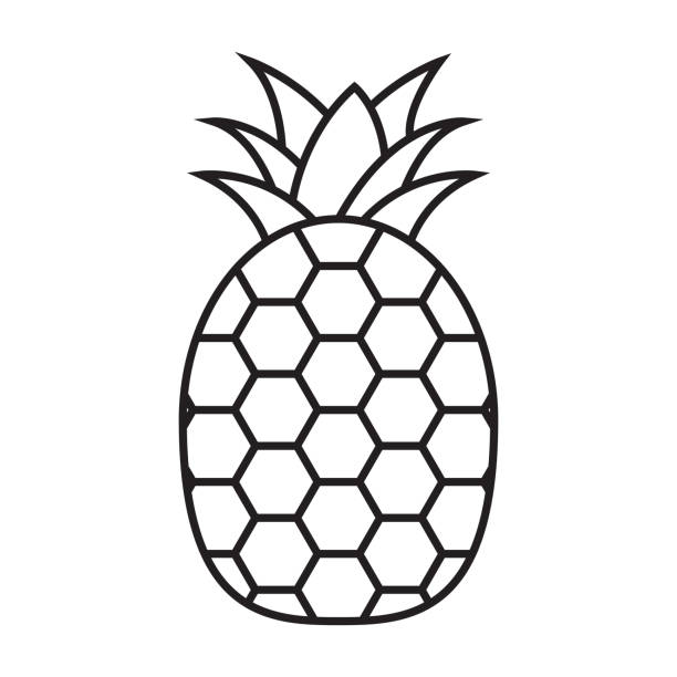 ananas-frucht-linie-kunst-symbol für apps und websites - pineapple plantation stock-grafiken, -clipart, -cartoons und -symbole