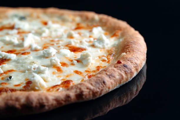 Italian Pizza Four Cheeses close-up