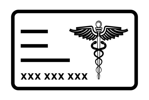 Medical health insurance card line art icon for apps or website Medical health insurance card line art icon for apps or website medicare icons stock illustrations