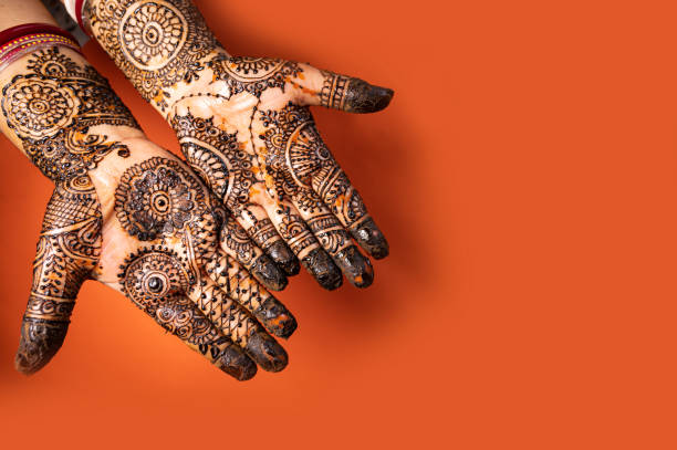 istock Human hand decorated with henna tattoo 1269122883