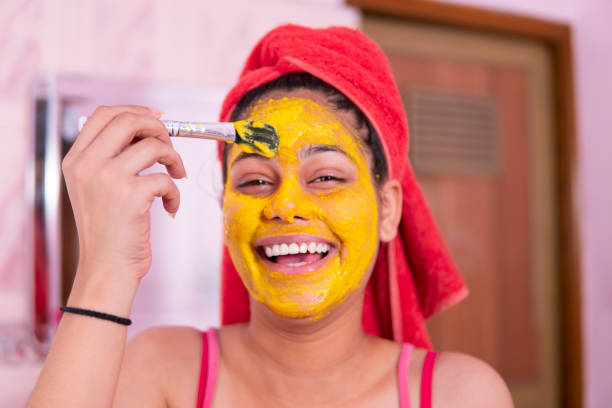 istock Beautiful girl taking selfie with face mask . 1269124136