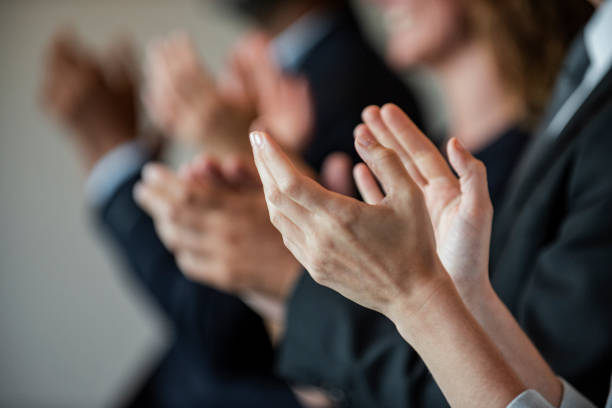 istock Businesswoman clapping hands 1269128159