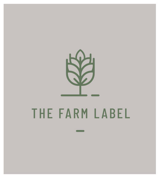 логотип, сельскохозяйственная этикетка для мельника, пшеницы, муки, органических - плёнка stock illustrations