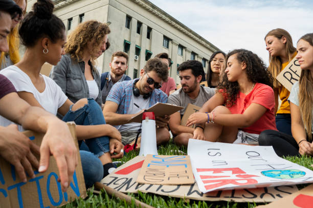 istock Protestors sitting outdoors 1269132205