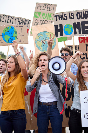 Young people from different countries showing their ideology