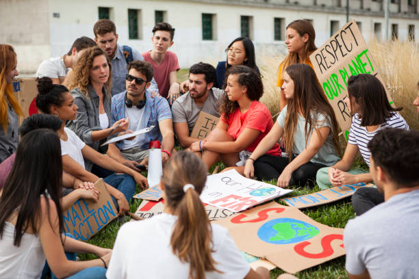 istock Protestors discussing outdoors 1269132234