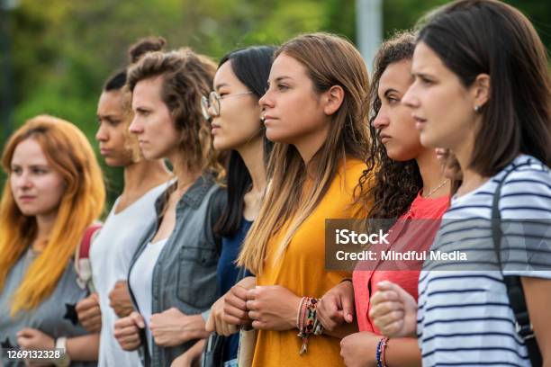 Women Standing Together Stock Photo - Download Image Now - Women's Rights, Women, Only Women