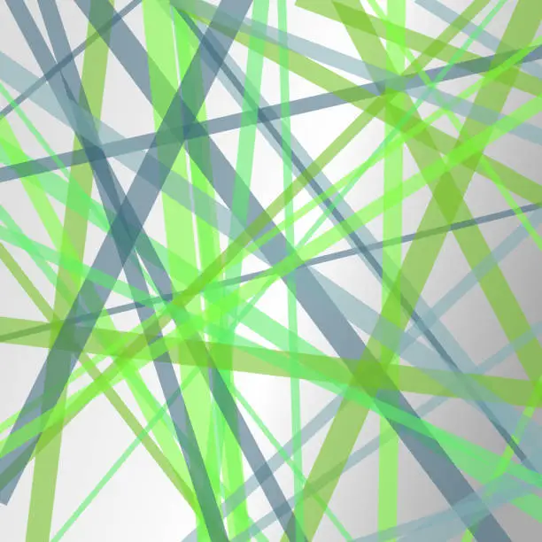Vector illustration of Random lines, green colors.