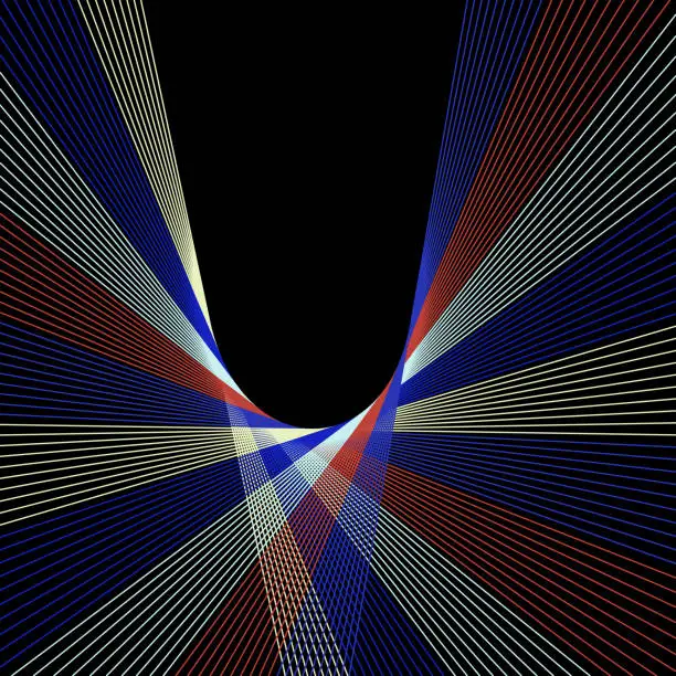 Vector illustration of Lines in american colors rotating, forming matrix