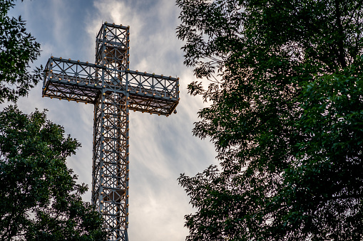 The Mount Royal cross built in 1924 and standing 252 metres above the St. Lawrence River.