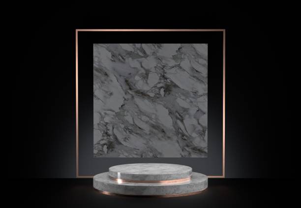 istock Pedestal with luxury marble and gold 1269140414