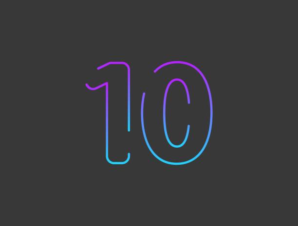 istock 10 number, modern gradient font alphabet. Trendy, dynamic creative style design. For logo, brand label, design elements, application and more. Isolated vector illustration 1269143060