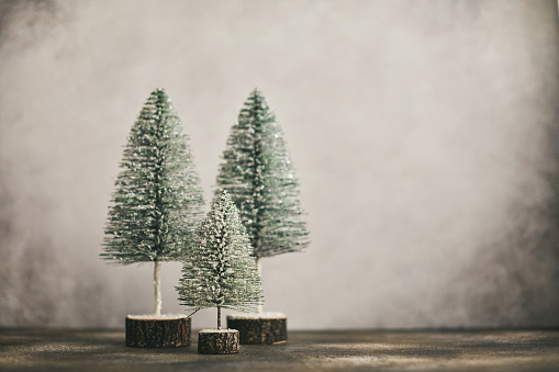 Christmas background image with three Christmas Trees