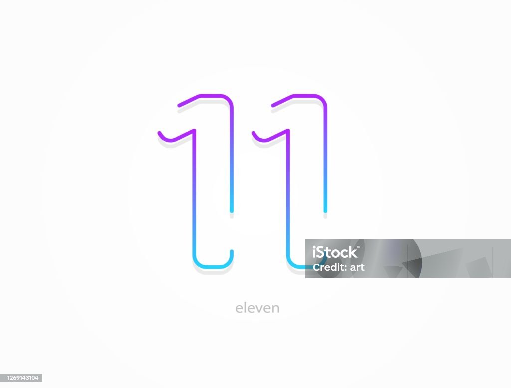 11 In Font 11 Number Modern Gradient Font Alphabet Trendy Dynamic Creative Style ...