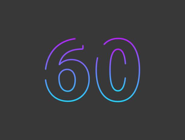 istock 60 number, outline stroke gradient font. Trendy, dynamic creative style design. For logo, brand label, design elements, application and more. Isolated vector illustration 1269145150