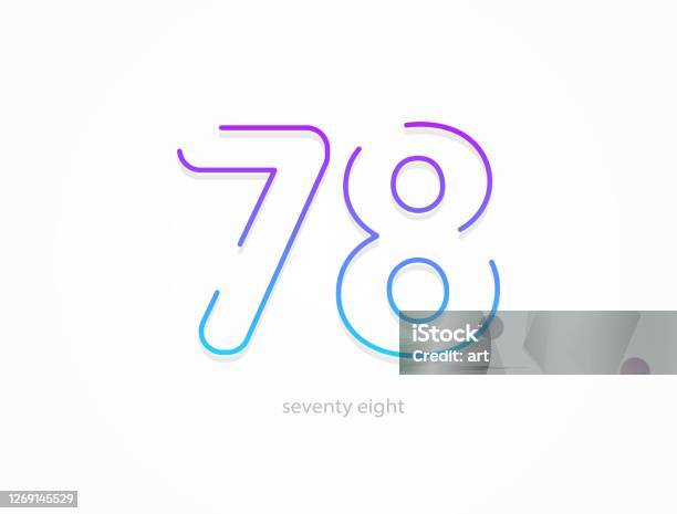 78 Text Designs 78 Number Outline Stroke Gradient Font Trendy Dynamic Creative Style ...