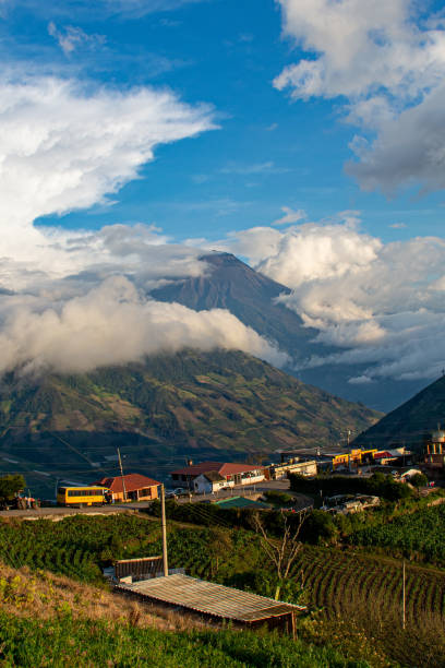 Landscape of the tungurahua volcano located in Ecuador Landscape of the tungurahua volcano located in Ecuador mt tungurahua sunset mountain volcano stock pictures, royalty-free photos & images