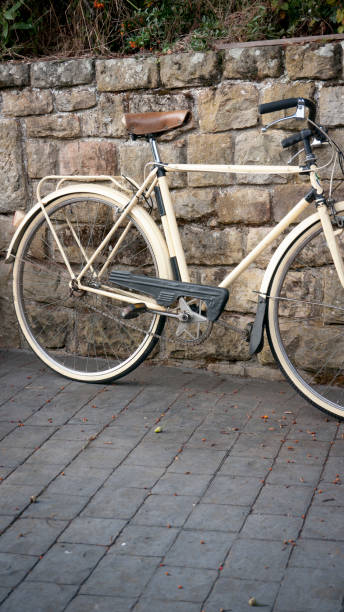 istock Vintage beige ride bike parked 1269147978