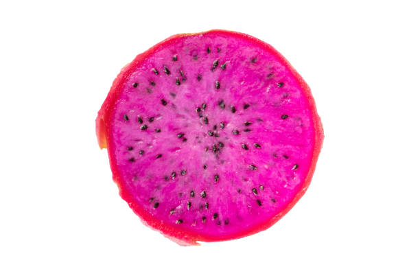 istock Dragon fruit slice, pitaya close up extreme macro. 1269148196