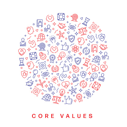 Core Values Related Banner Design With Seamless Pattern Stock ...