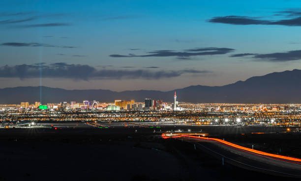 istock Las Vegas skyline at dusk 1269151288