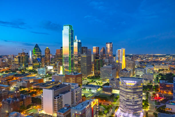 istock Dallas Texas skyline at twilight 1269151433