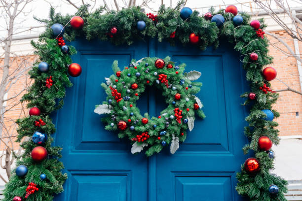 istock Christmas decor of the front door. 1269155715
