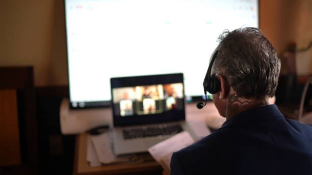 istock Mature man during a video call, working from home 1269157427