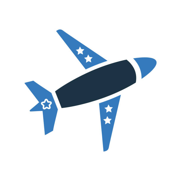 illustrations, cliparts, dessins animés et icônes de avion, icône de voyage. vecteur simple sur le fond blanc isolé - air vehicle business airplane multi colored