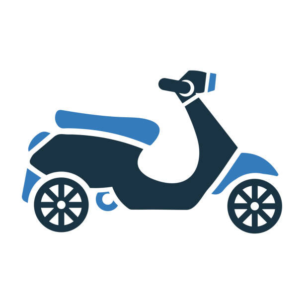 ilustrações de stock, clip art, desenhos animados e ícones de bike, vespa scooter icon. vector design is isolated on a white background - vespa scooter