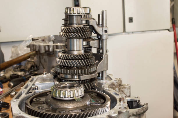 istock View from the main gear side of the disassembled gearbox 1269160543