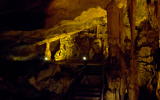 Kırklareli, Turkey - July 9, 2020: The Dupnisa Cave (Turkish: Dupnisa Mağarası), located in Strandzha Mountain Range Kırklareli, northwestern Turkey, close to Bulgarian-Turkish border.
